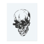 This design is a surreal interpretation of the classic skull. It features fluid, distorted eye sockets and deep shadows that create a haunting, distorted effect. Perfect for bold styles and unusual, unconventional looks.