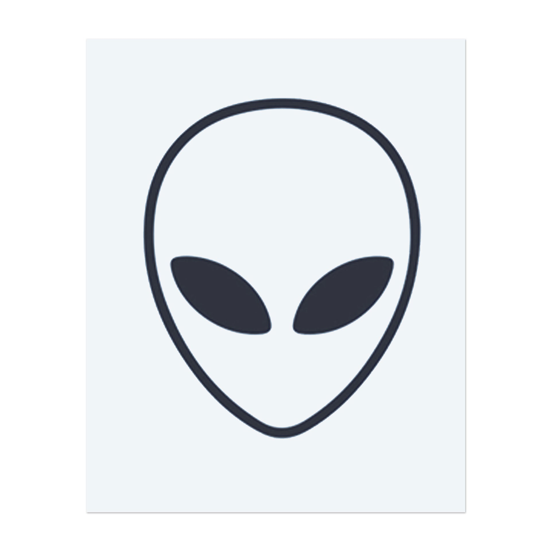 Ein einfaches, schlankes Alien-Gesicht mit großen, geheimnisvollen Augen. Dieses Tattoo repräsentiert Neugier, das Unbekannte und andereweltliche Energie, ideal für diejenigen, die sich für das Universum und alles Geheimnisvolle begeistern.