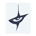 Ein kräftiges, abstraktes Auge in einem Stern, das Wahrnehmung, Einsicht und Vision über das Oberflächliche hinaus symbolisiert.