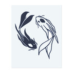Zwei Fische, die in entgegengesetzte Richtungen schwimmen. Sie symbolisieren Balance, Harmonie oder das Konzept von Yin und Yang.