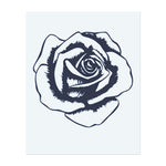 Eine klassische Rose, im einfachen, umrissenen Stil dargestellt. Sie symbolisiert Liebe, Schönheit oder ein zeitloses Symbol der Romantik.